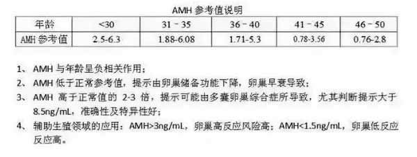 AMH数值说明